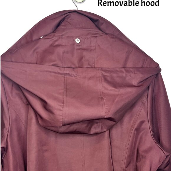 Michael Kors Trench Coat szXL Mid-length Burgundy/Maroon color - Picture 5 of 9